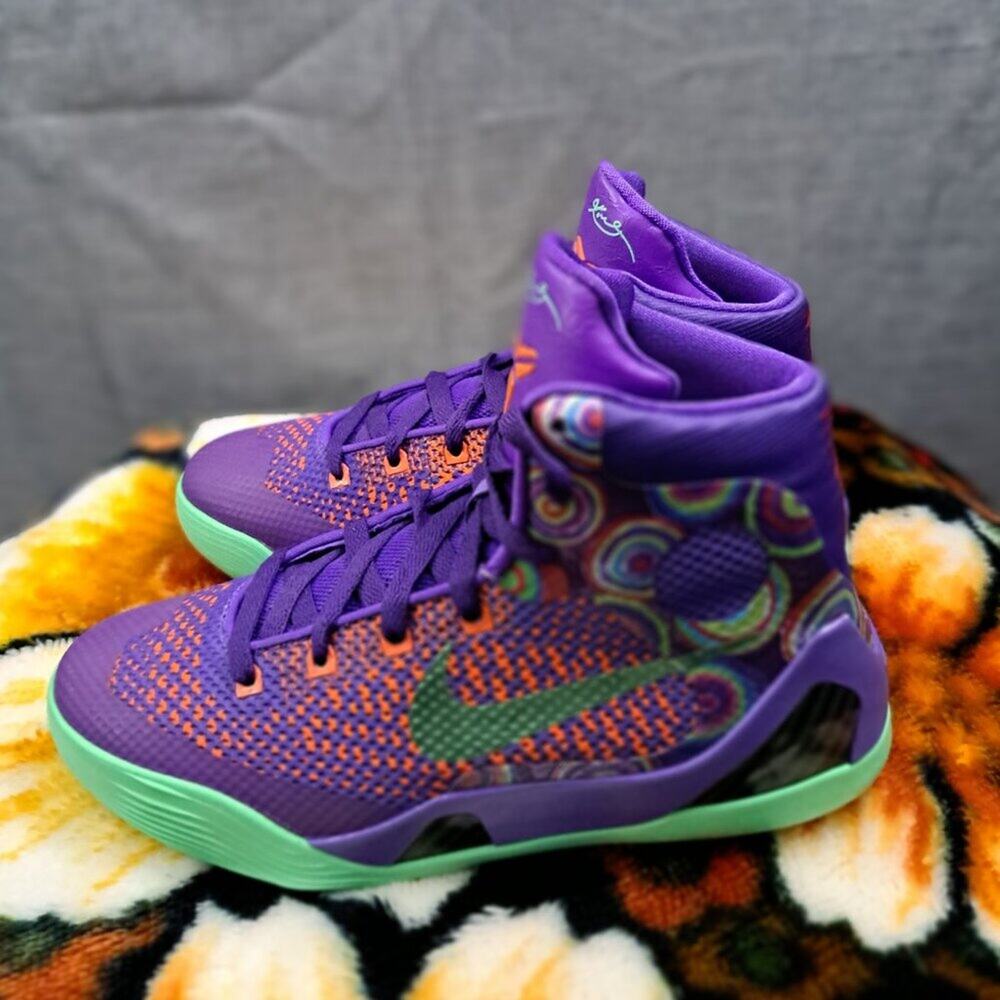 %Size 7Y Nike Kobe 9 IX Elite Purple Venom Pink Orange Green Youth GS / A 16